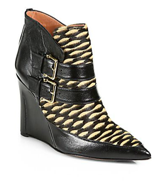 Derek Lam + Marta Calf Hair & Leather Wedge Ankle Boots