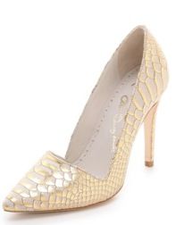 Alice + Olivia + Alice + Olivia Dina Snake Embossed Pumps