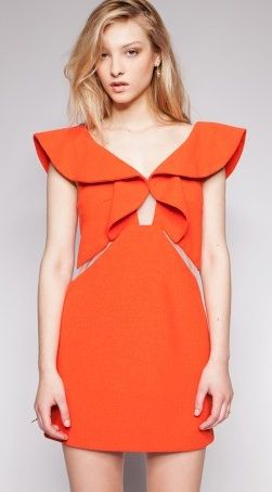 Three Floor + Orange Crush Ruffle Dress