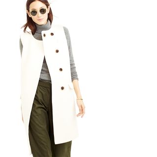 J.Crew Collection + Double-Faced Italian Wool Sleeveless Coat