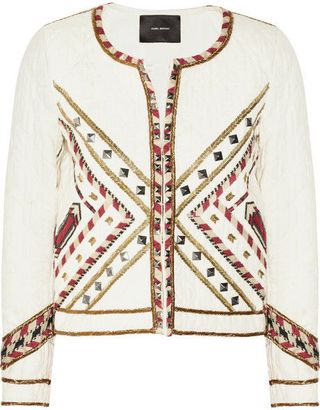 Isabel Marant + Isabel Marant Beige Hippo Embellished Quilted Cottontwill