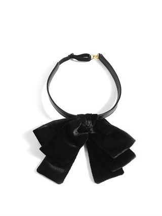 Saint Laurent + Velvet Bow Neck Tie