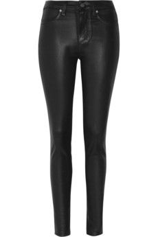 Paige + Hoxton Coated High-Res Skinny Jeans