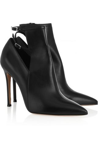 Gianvito Rossi + Pointed Leather Ankle Boots