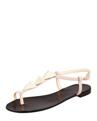 Giuseppe Zanotti + Triangle-Stud Flat Thong Sandals