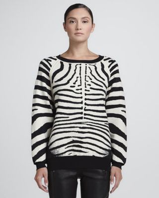 A.L.C. + A.L.C. Zebra Print Knit Sweatshirt
