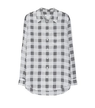 Equipment Reese Top in Nature White Houndstooth Check Print, $248