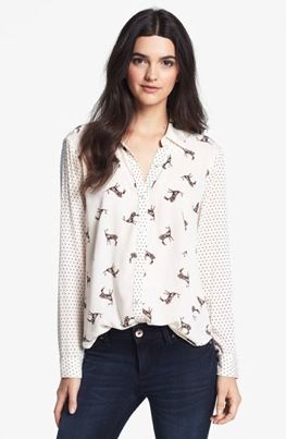 Ella Moss + Jane Doe Deer 
Polka Dot-Print Blouse