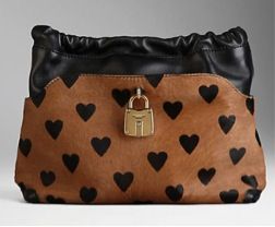 Burberry Prorsum + The Little Crush In Heart Print Calfskin and Leather