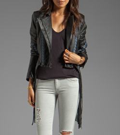 BCBGMAXAZRIA + Grant Fringe Leather Jacket