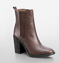Calvin Klein + Maggie Leather Mid Length Booties