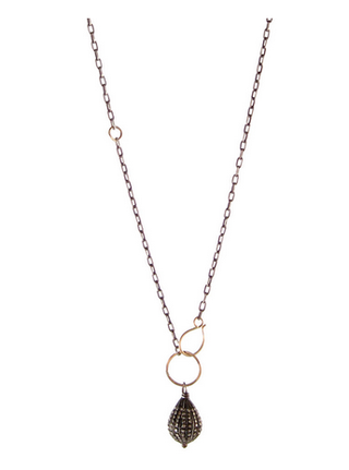 Zoe Chicco + Mixed Pave Diamond Teardrop Necklace