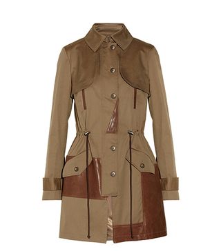 Thakoon Addition + Leather-Trimmed Cotton-Blend Canvas Trench Coat