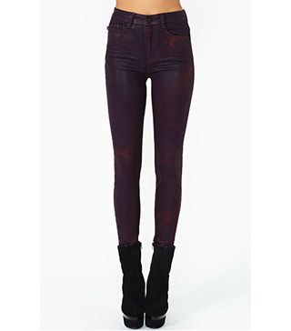 Nasty Gal + Bordeaux Coated Skinny Jeans