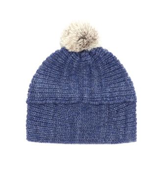 Echo Design + Wool Blend Hat with Rabbit Fur Pom