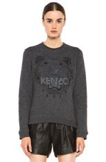 Kenzo + Embroidered Tiger Marl Sweatshirt