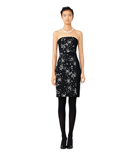 Kate Spade Saturday + Strapless Panel Dress in Black Star Cluster