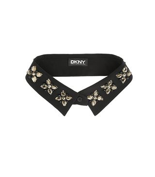 DKNY + Embellished Silk-Blend Twill Collar