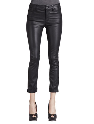 J Brand + Anja Cuffed Leather Skinny Pants