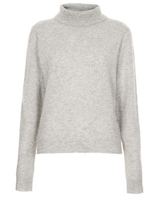 Topshop + Knitted Cashmere Polo Jumper