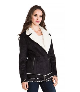 Minkpink + Always and Forever Biker Faux Shearling Jacket