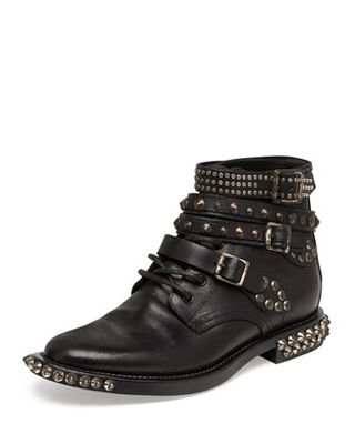 Saint Laurent + Rangers Studded Ankle Boots