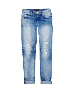 Juicy Couture + Distressed Straight Rolled Jeans