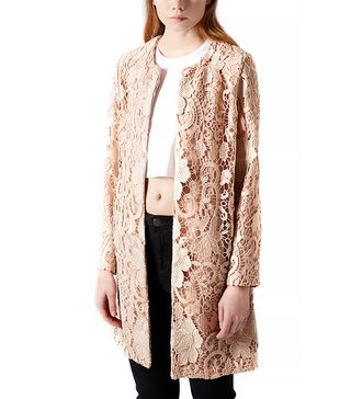 Topshop + Lace Overlay Coat