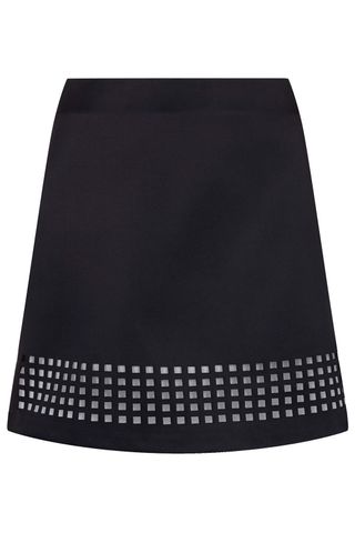 Topshop + Lazer Cut Satin Skirt