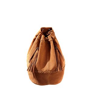 Zara + Combined Leather and Suede Bucket Bag