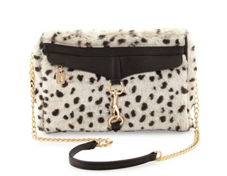 Adrienne Landau + Snow Leopard Faux-Fur Shoulder Bag