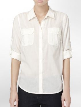 Calvin Klein + Dobby Thin Stripe Shirt