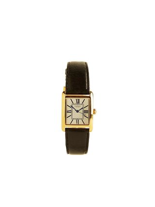 Isaac Mizrahi + Roman Numeral Tank Style Watch