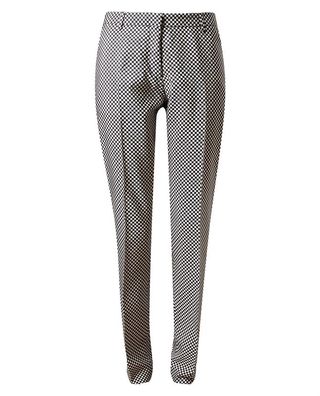 Dries van Noten + Micro-Checked Silk Trousers