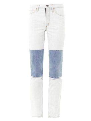 Aries + Knee Patch High-Rise Straight-Leg Jeans