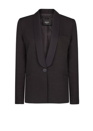 Mango + Linen-Blend Tuxedo Blazer