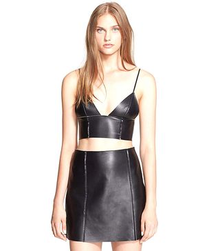 T By Alexander Wang + Bonded Nappa Leather Bralette