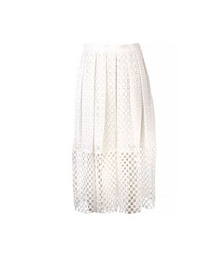Tibi + Perforated Hem Skirt