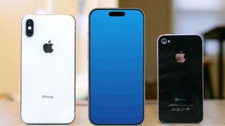 iPhone 15 Pro Max render between iPhone X and iPhone 4