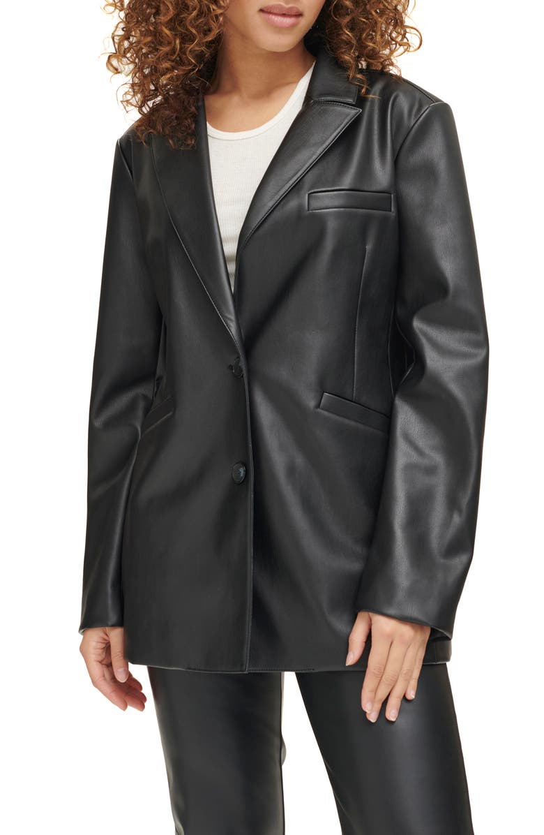 Faux Leather Blazer