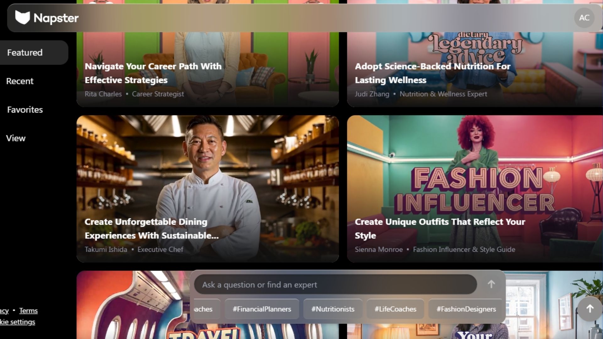 screenshot of Napster AI site