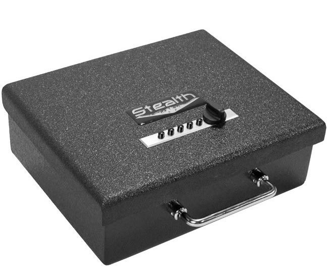 The lock on the Stealth Tactical Orginal Handgun Safe is encased in steel to make it more durable.