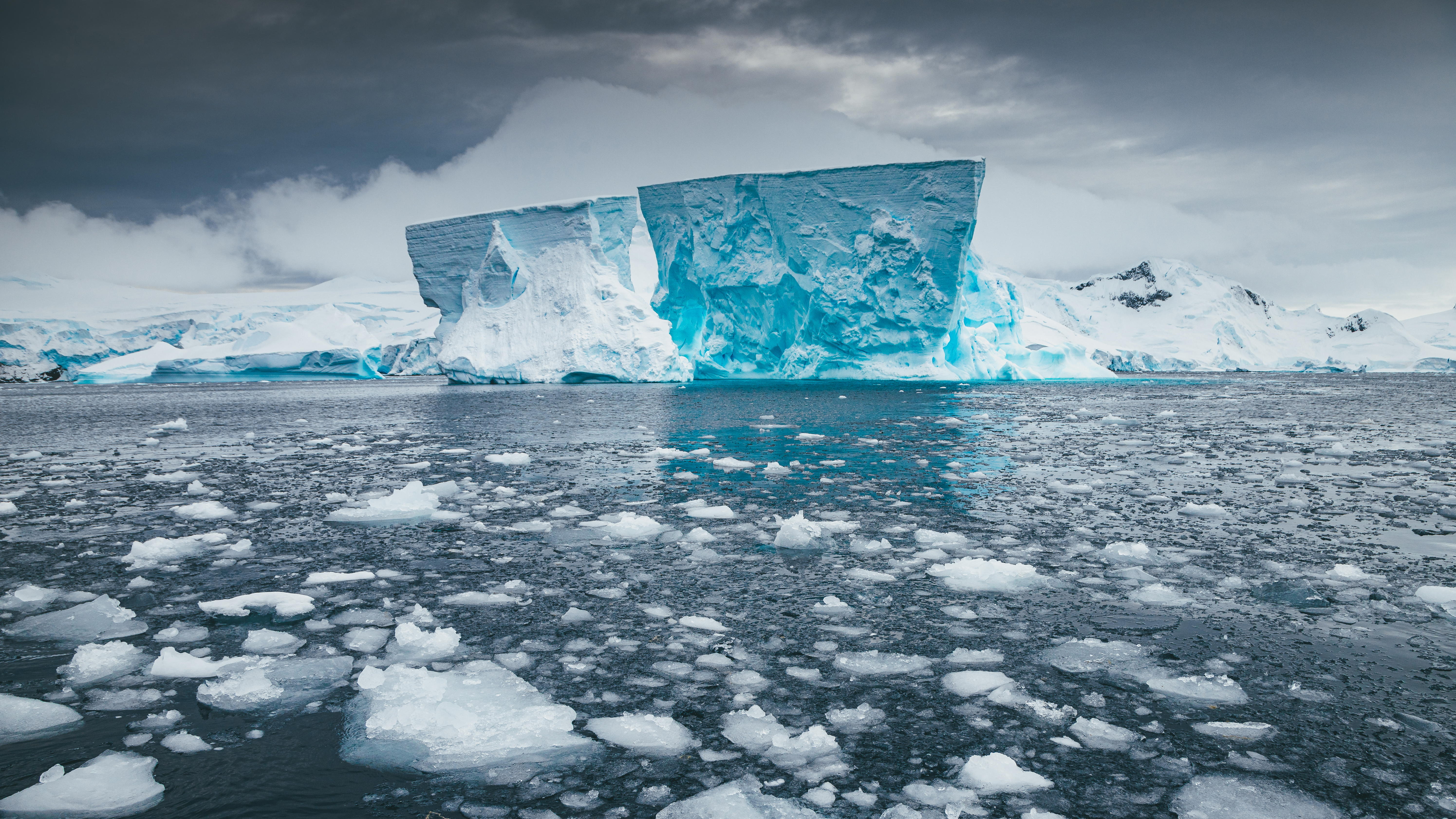 A thawing iceberg in Antarctica.