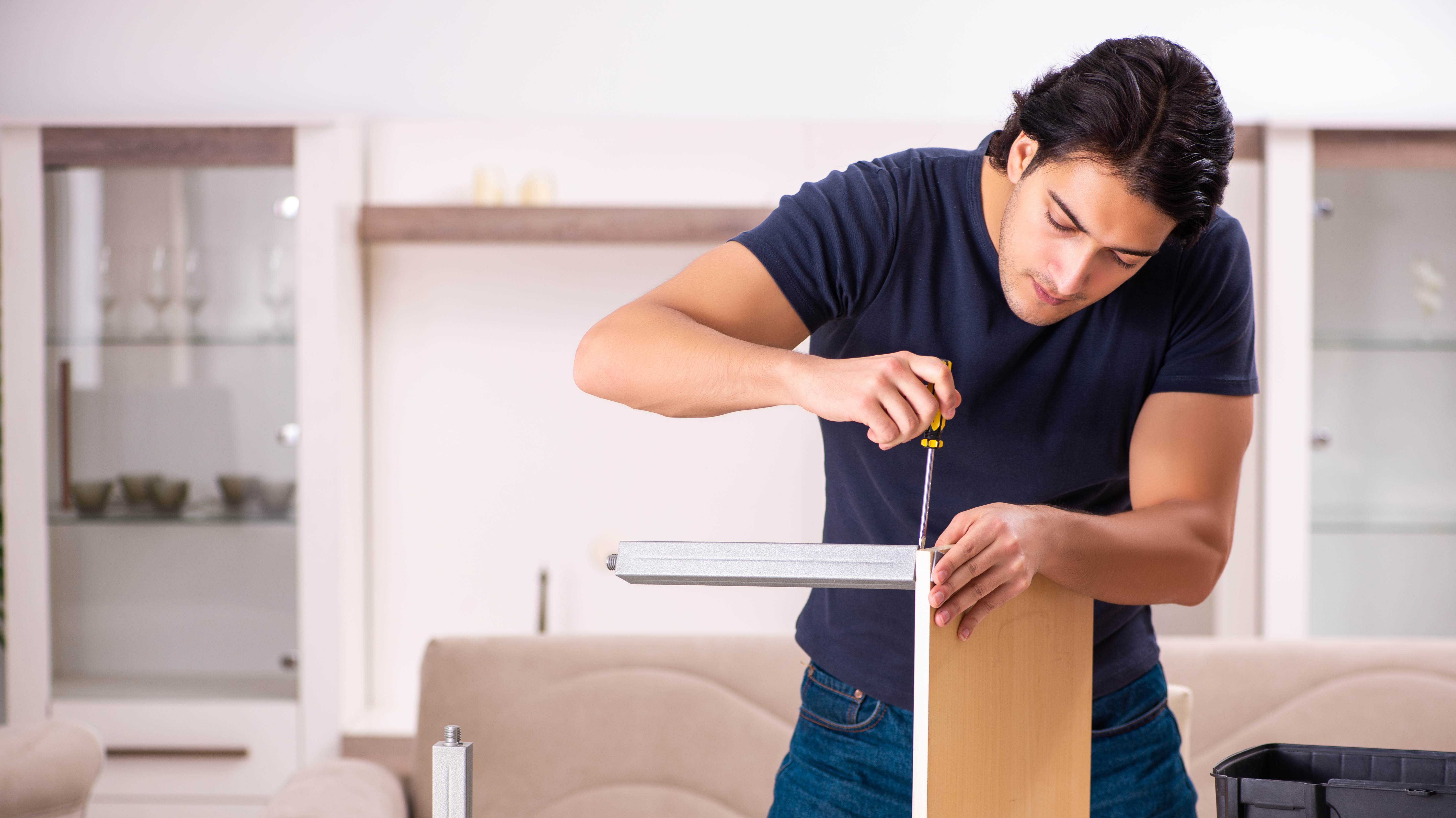 Man fixing a table