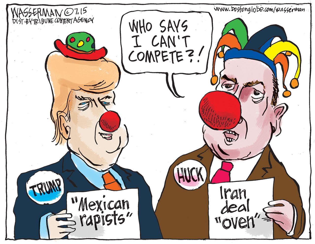 Political cartoon U.S. Trump Huckabee