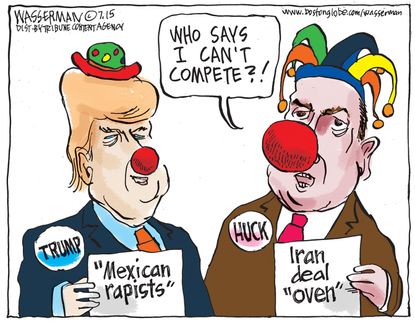 Political cartoon U.S. Trump Huckabee