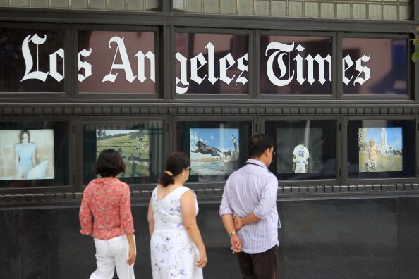 The Los Angeles Times building.