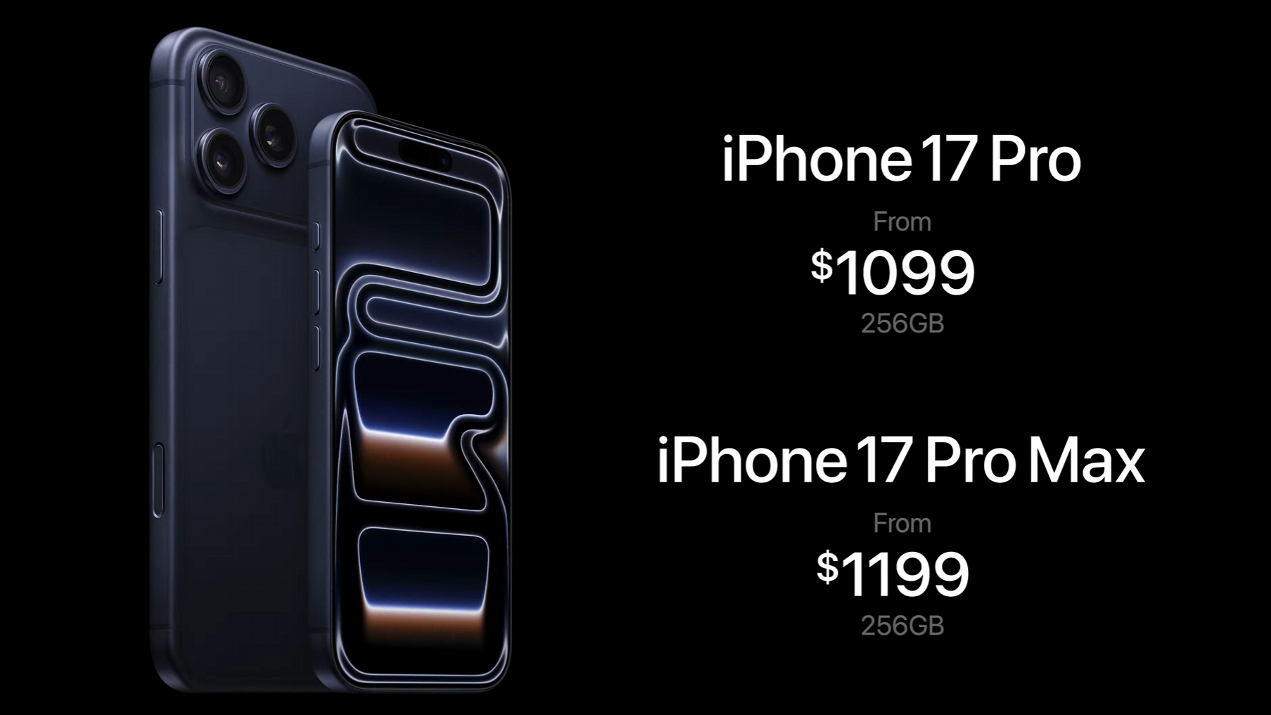 Screenshot from Apple's September 2025 event