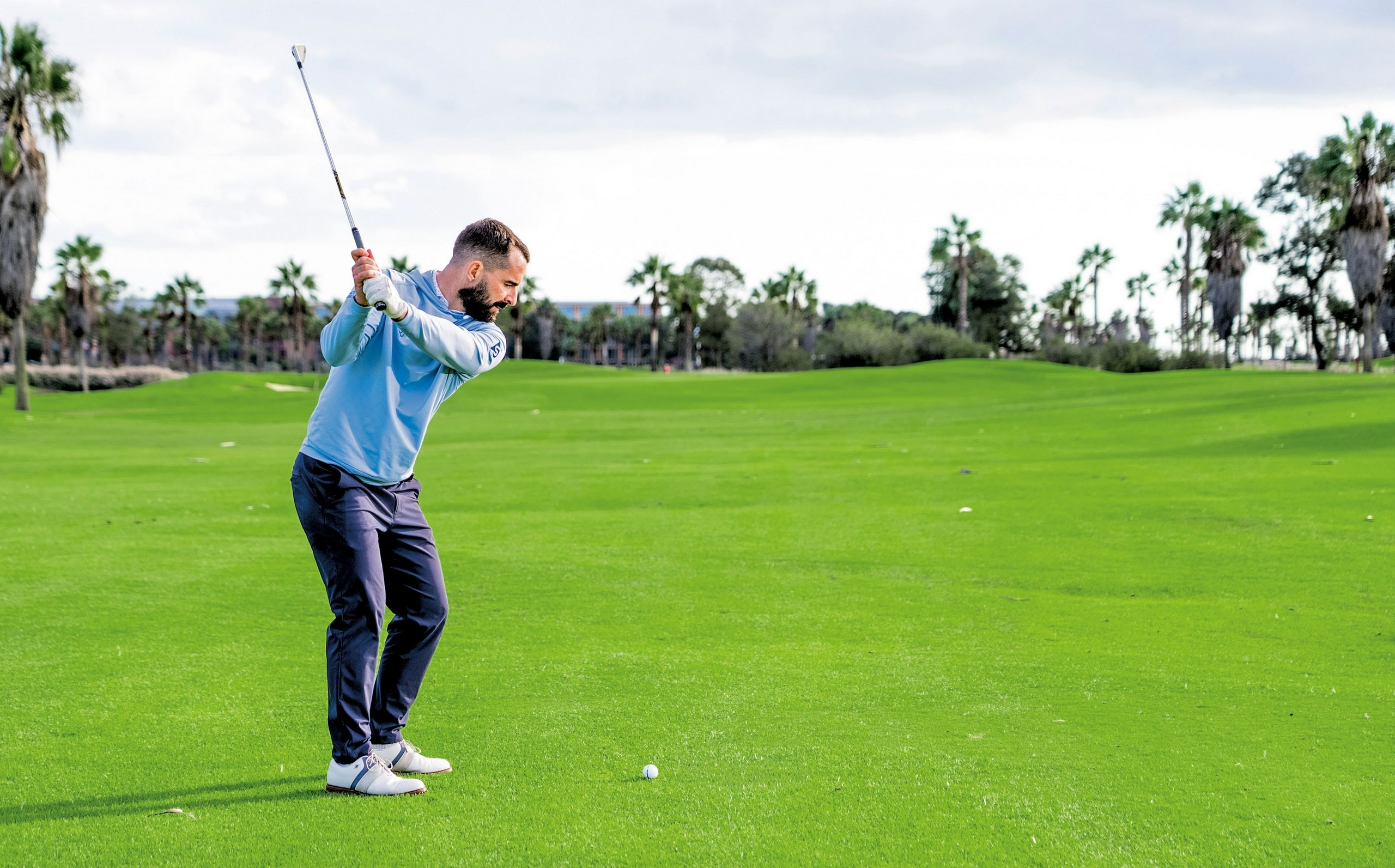 James Jankowski at the top of the backswing