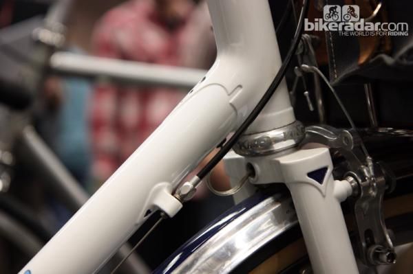 Wires are internally routed on this Steve Rex all-road bike.